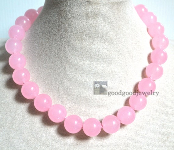 Pink Jade Necklace Pink Beads Necklace Dainty Stone Necklace Delicate Necklace Etsy Canada