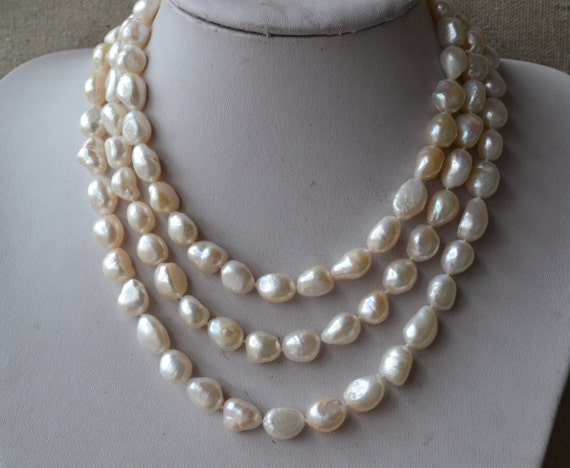 55" 5-9mm White Lavender Rice Freshwater Pearl Necklace Jewelry 55" 5-9mm White Lavender Rice Freshwater Pearl Necklace Jewelry