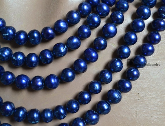Navy pearl necklace sale