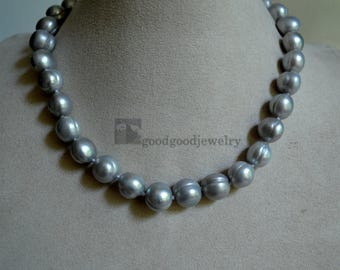 Collier Perles Akoya Grises En Gold Filled - Perles D'eau Douce Naturelles - Neuf Avec étiquettes