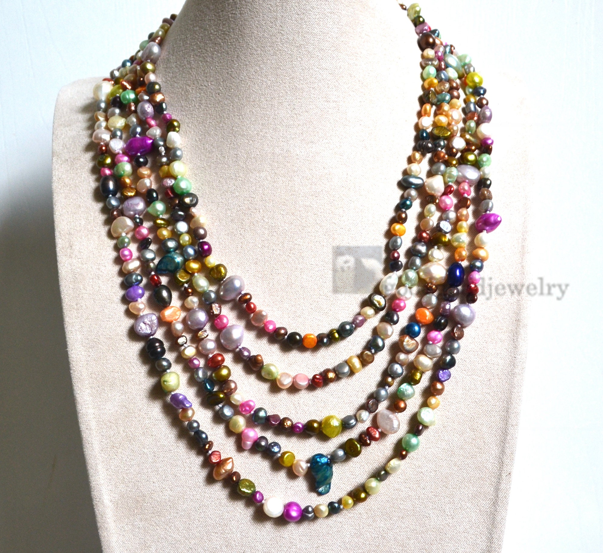 [ReinSein]ACC★Multicolored Rainbow Pearl Necklace multicolored rainbow pearl necklace - P:ReinSein | 60
