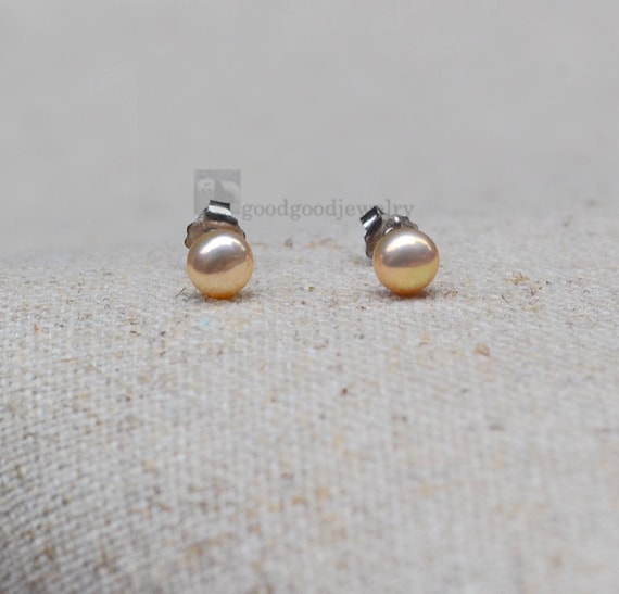Boucles D'oreilles Clous Imitation Perles De Culture Roses - Argent Fin