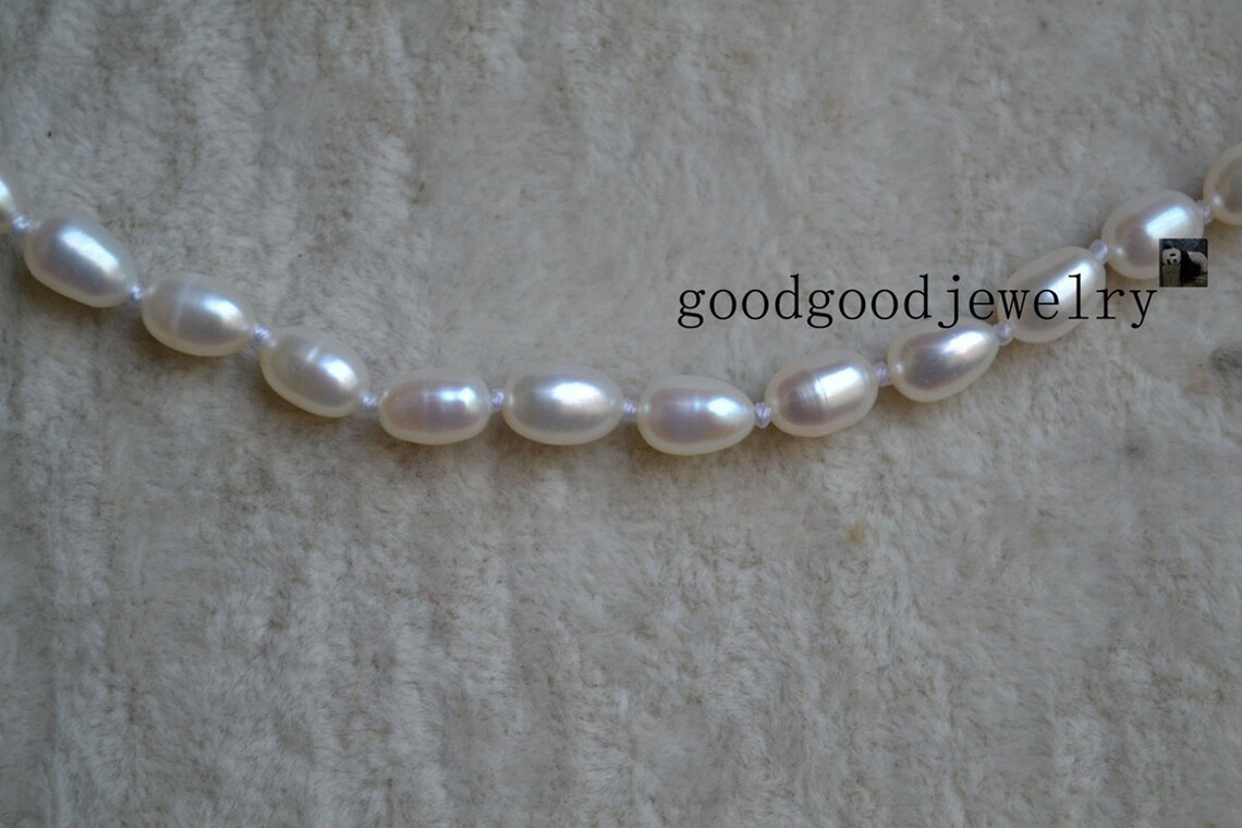 Flower Girl Necklace Small Pearl Necklace 4.5x6mm White Rice Etsy