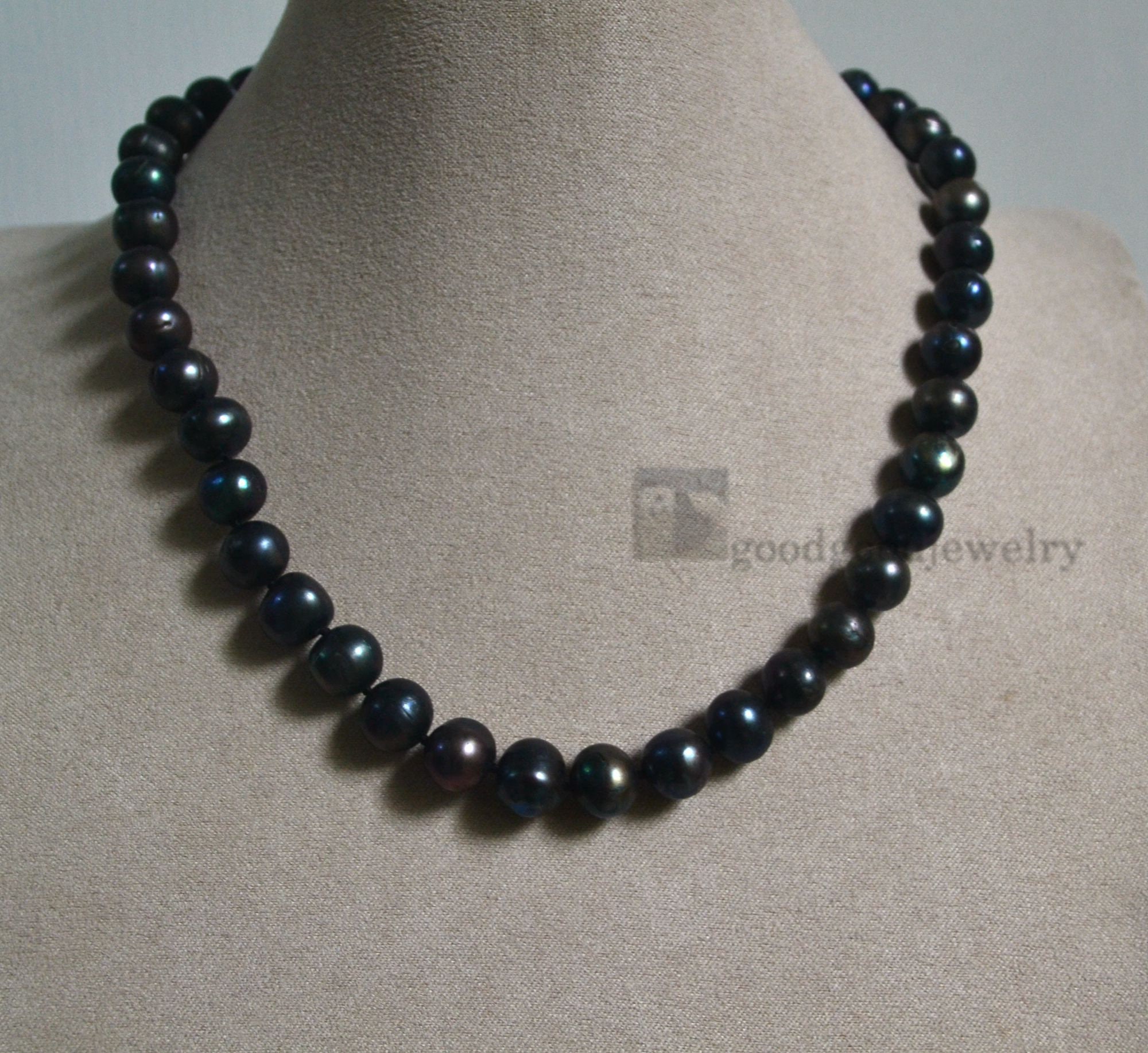 ◆Since Then◆ Classic Pearl Point Mini One Piece Black 6.5-7.0 mm 16 Inch AAA Black Freshwater Pearl Necklace
