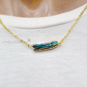 Bar Necklace, Real pearl necklace, Dainty Necklace, Floating Pearl Necklace, Gold Plated chain, statemant necklace, Peacock Pearl necklace