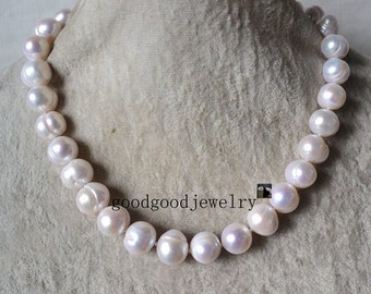 ivory pearl Necklace,Big pearl Necklace,11-12 mm freshwater pearl Necklace,WEDDING PARTY.Pearl Jewelry,large pearl necklace,select length