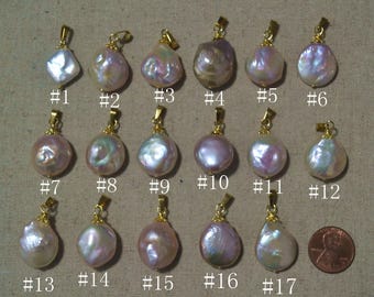 Baroque Pearl Pendant, 18K Gold Plated, AA Quality