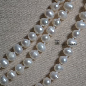 long pearl necklace,60 inches 5-11mm white pearl necklace,freshwater pearl necklace,statement necklace, women necklace, real pearl necklace image 5