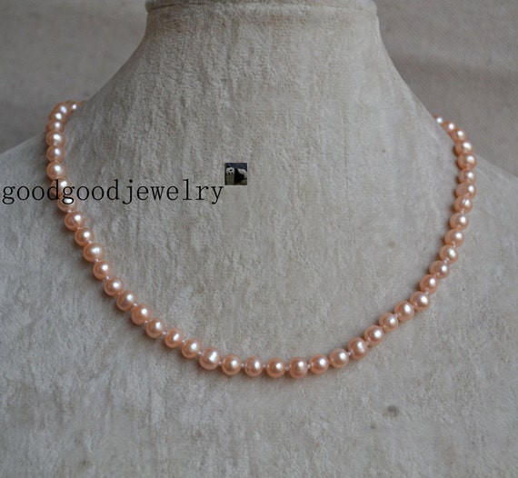 Pink Pearl Necklace 6mm Small Pink Pearl Necklace Etsy