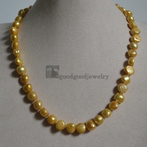 ゴールド ネックレス 真珠とオレンジビーズ オレンジキャンディネックレス 天然淡水パール オレンジパール