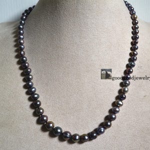 Real Pearl Necklace, 18.25 inch, gradually freshwater pearl necklace, peacock pearl necklace, man pearl necklace