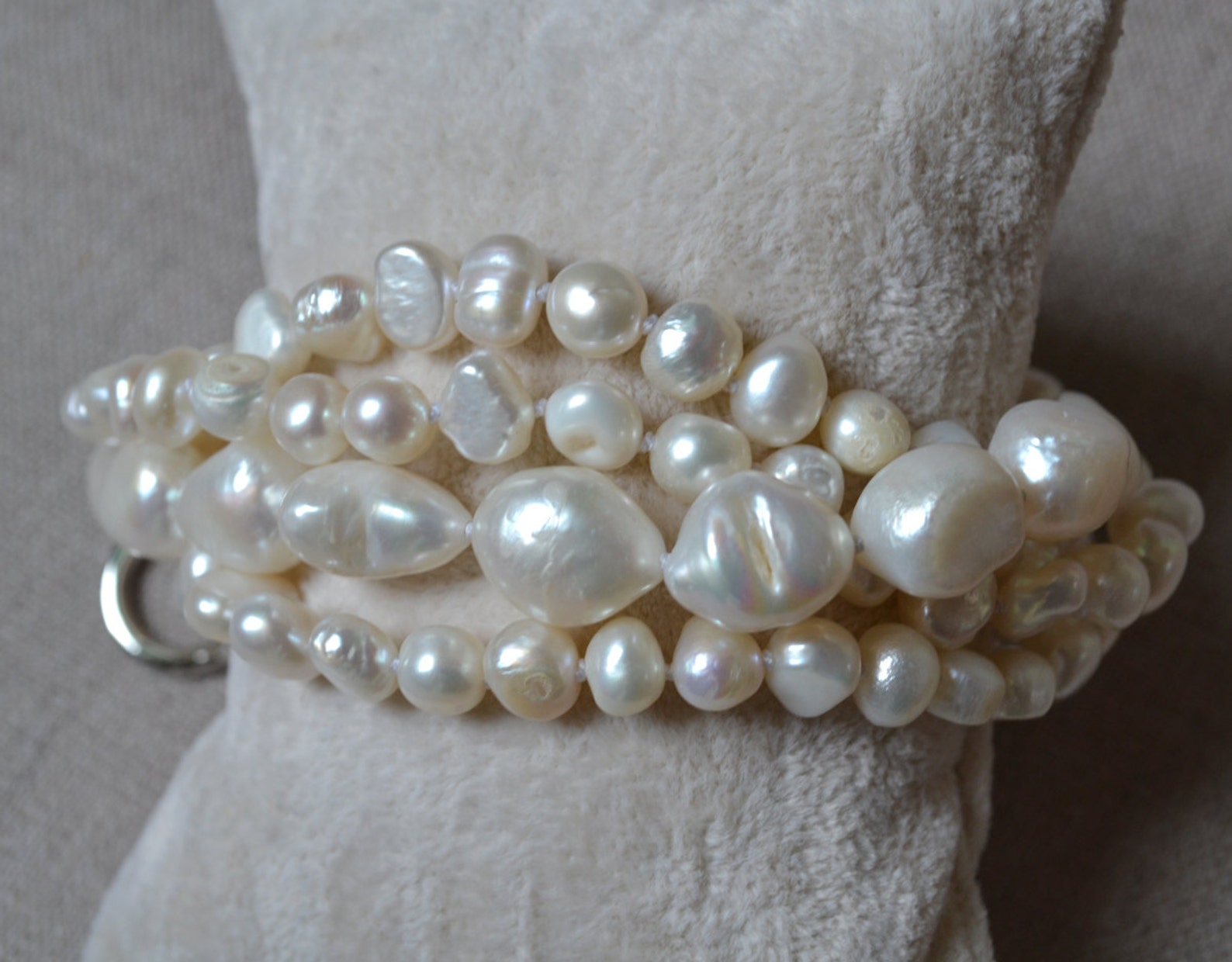 Pearl Bracelet 8 Inches 4 Rows 614mm White Freshwater Pearl Etsy