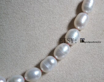 Perle D'acqua Dolce A Grana Di Riso - 8x7 Mm - Grado A Bianco X35cm - Foto 11