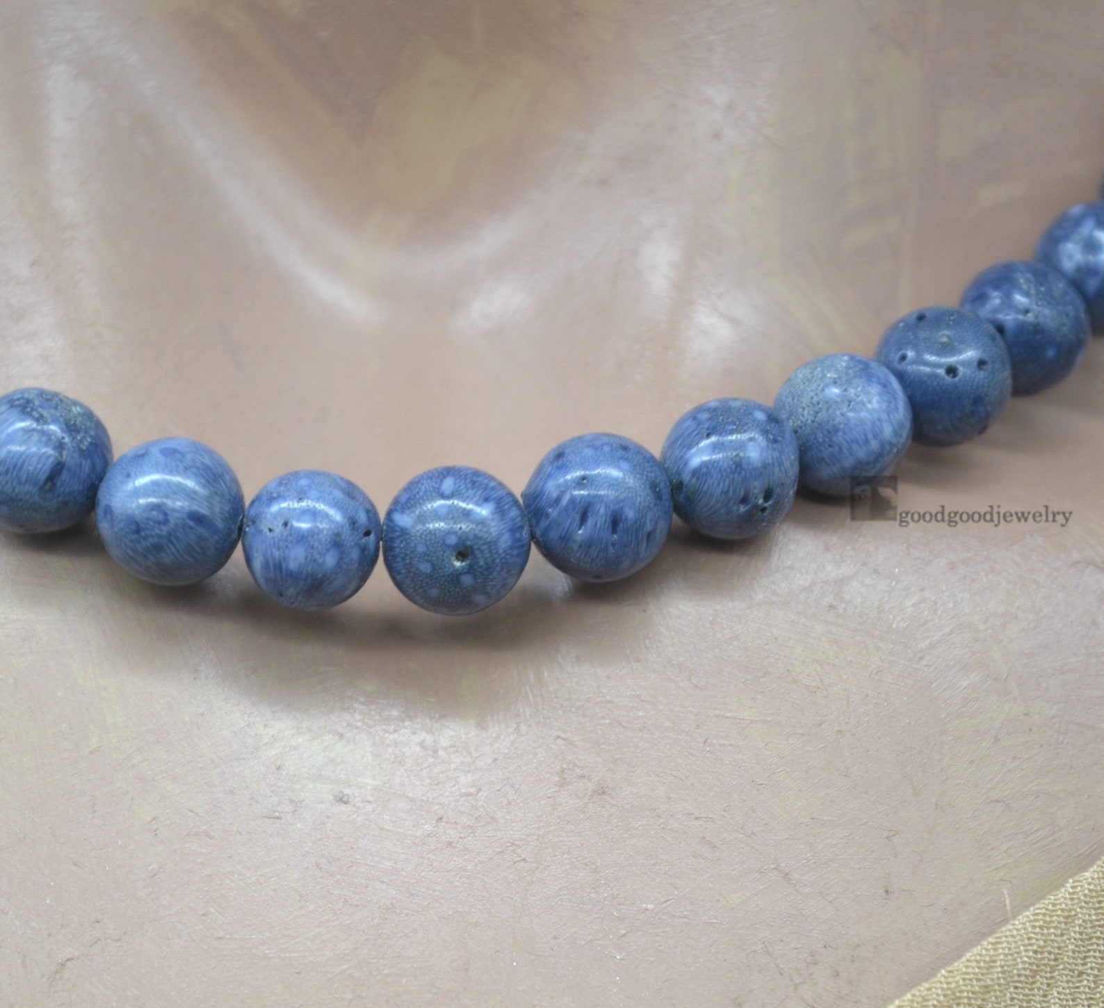 Genuine Coral Necklace Natural Blue Coral Necklace Blue Etsy