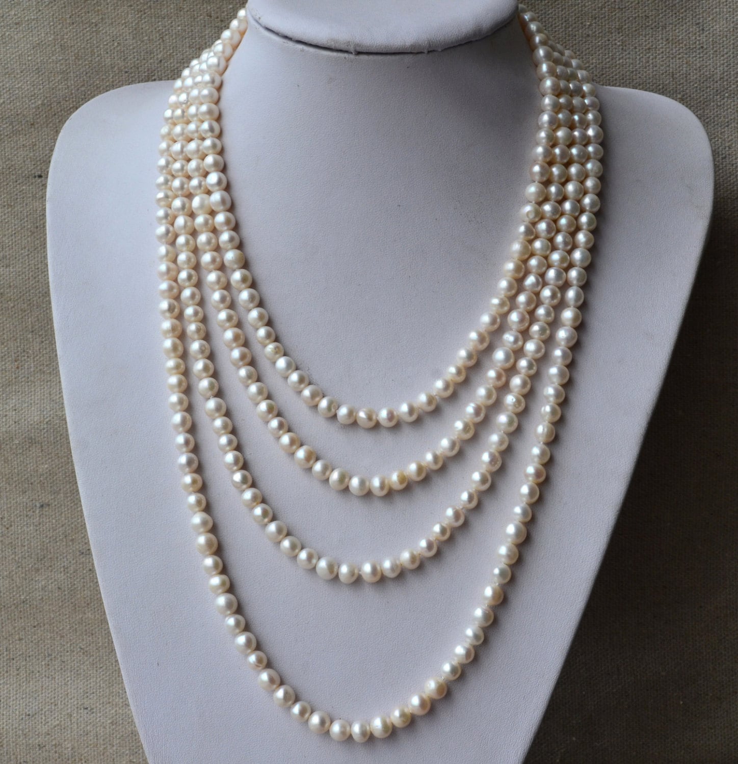 Long Pearl Necklace 90 Inches 7-8mm 