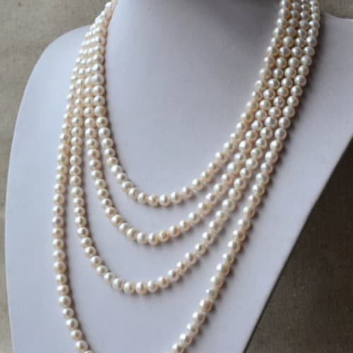 Perle D'acqua Dolce A Grana Di Riso - 8x7 Mm - Grado A Bianco X35cm - Foto 5