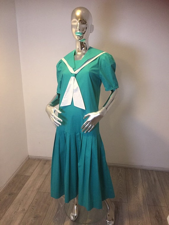 Genuine Vintage 80s Laura Ashley Sailor Dress