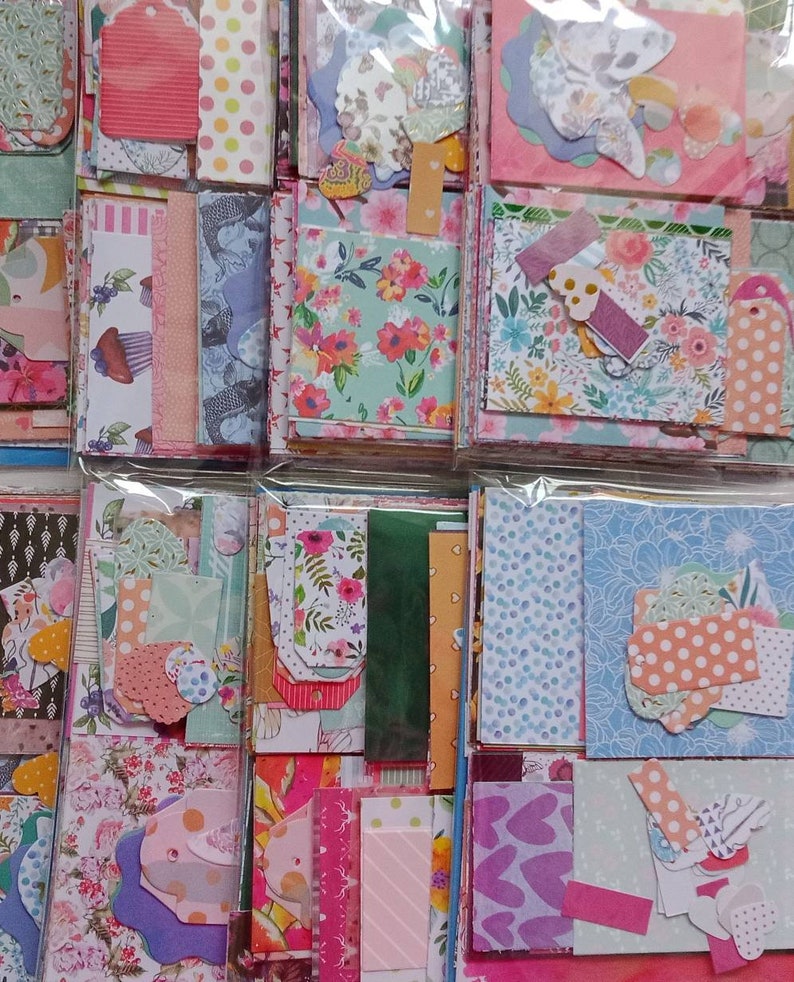 Mixed Patterned Cardstock & Paper Pack Grab Bag Cardmaking Etsy