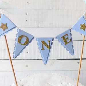 Boys First Birthday Cake Bunting Topper - ONE Smash Cake Topper
