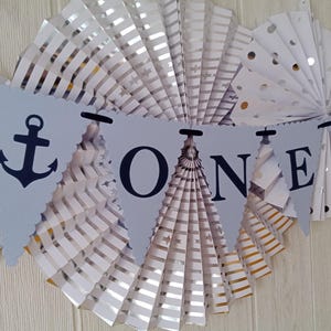 Nautische ONE Girlande - Junge, Geburtstag, Wimpelkette