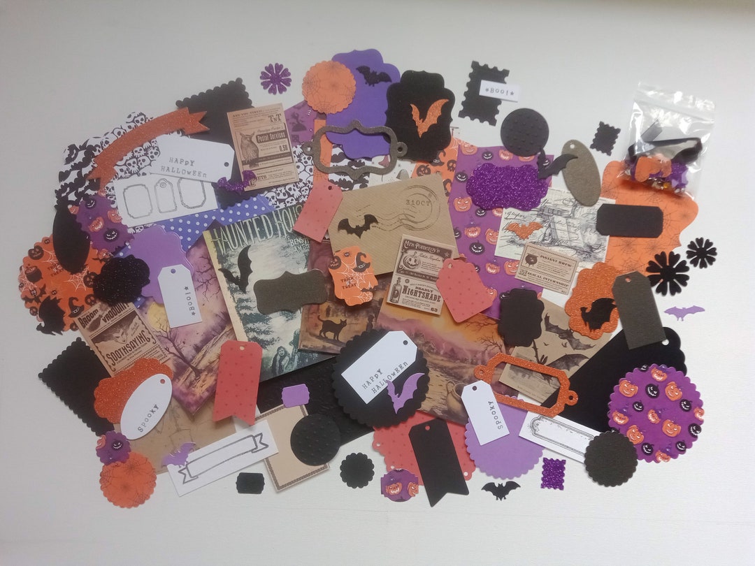 Halloween Scrapbook Kit Halloween Junk Journal Etsy