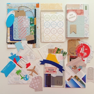 Pack de scrapbooking de voyage - Carnet de voyage éphémères - Kit de créations en papier
