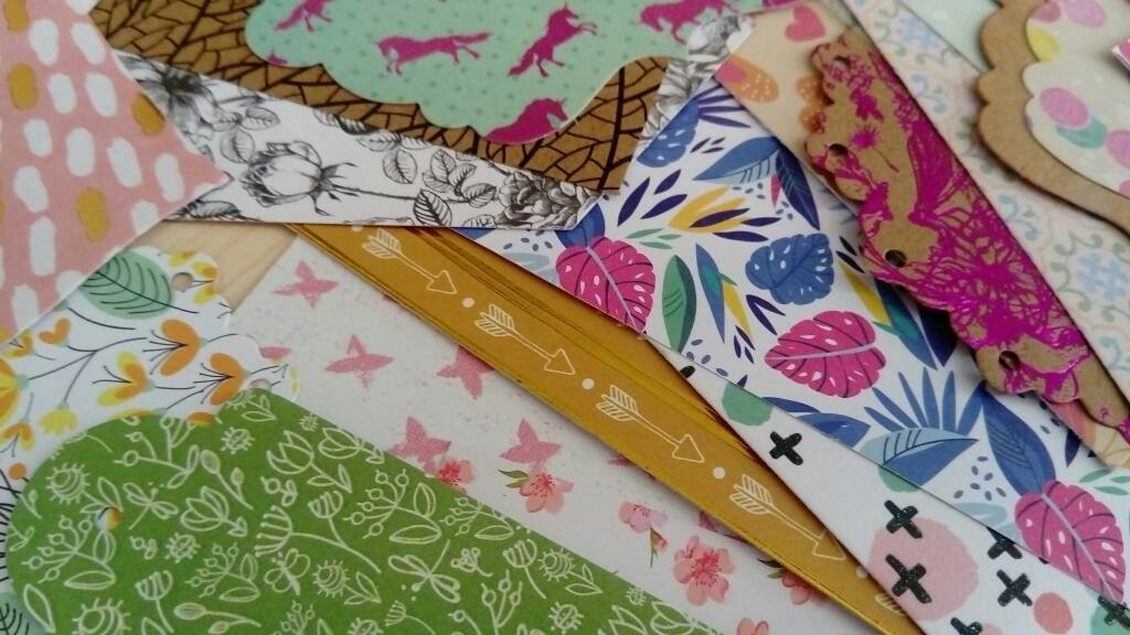 Mixed Patterned Cardstock & Paper Pack Grab Bag Cardmaking Etsy