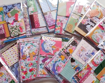 Blandmönstrad kartong och papperspaket - bärkasse - Korttillverkning, scrapbooking - Papperspysselpaket