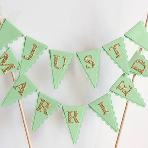 Just Married Wedding Cake Bunting Topper