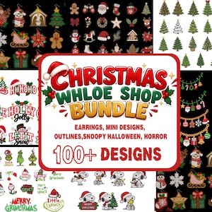 Christmas Embroidery Designs Whole Shop Bundle | 100+ Machine Embroidery Mega Bundle FSL Applique Mini Designs