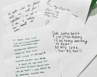 Kundenspezifische Handschrift-Servietten, personalisierte Liebesnotizen, Papierservietten