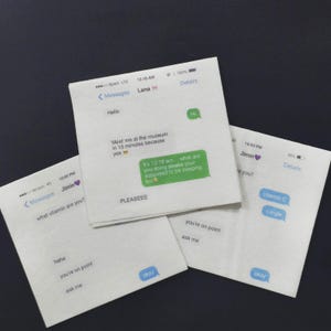 Personalisierte Servietten mit Screenshot-SMS-Funktion, Cocktailservietten mit individueller Textnachricht, Servietten für Hochzeiten, Verlobungen und Junggesellinnenabschiede