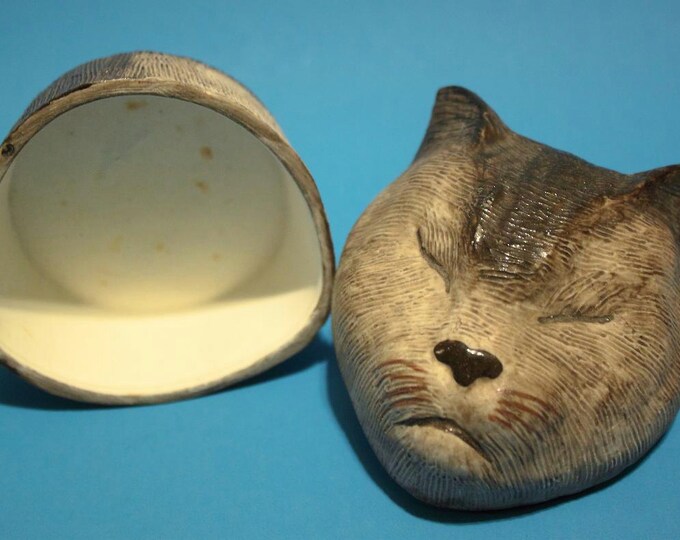 Vintage Cat Jewelry Box for Her Gift Women Ceramic Home Decor Trinket