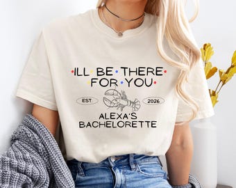 Camiseta para despedida de solteira com tema de Friends, camiseta "Esquadrão da Noiva Lagosta"