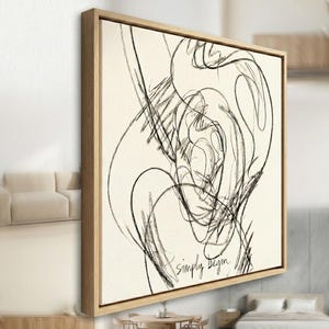 Abstract Pencil Art Print | "Simply Begin" Motivational Wall Decor (Digital Download)
