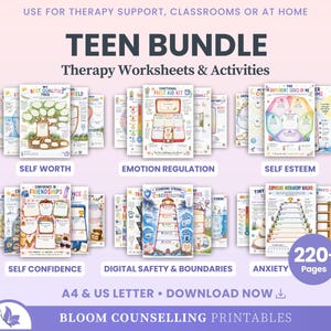 Pacchetto per adolescenti – Attività e schede di terapia, Autostima, Ansia, Gestione delle emozioni, Strumenti per il terapeuta (Download digitale)