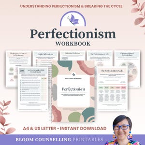 Perfectionism Workbook PDF, CBT Self-Help Worksheets, Overcome Perfectionism, Anxiety & Overthinking Support, Therapy Resource