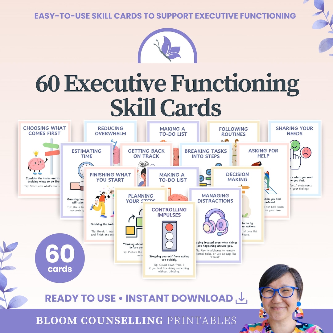 Executive Functioning Skill Cards, ADHD Focus Tools for Kids & Teens ...