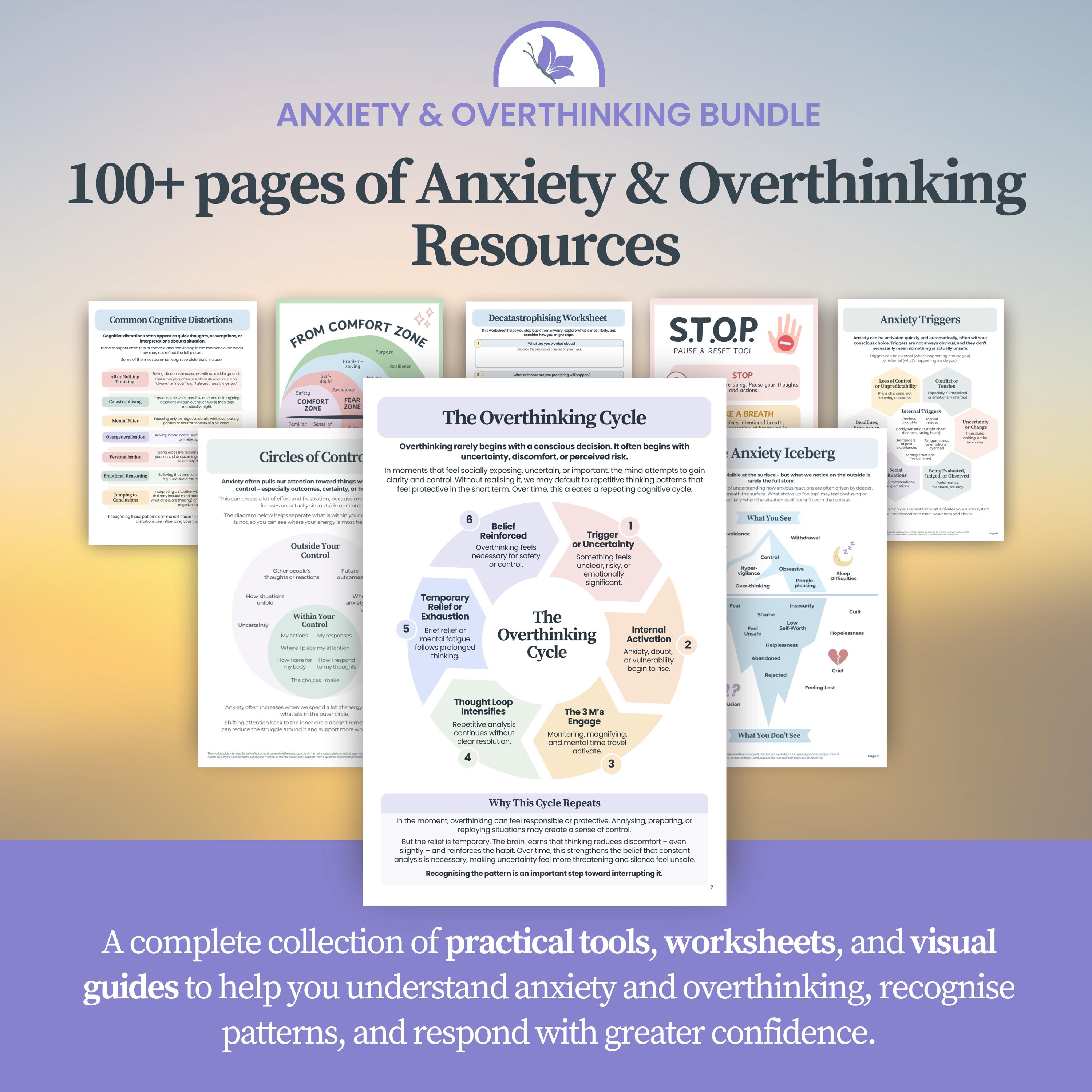 Overthinking and anxiety bundle for all ages.