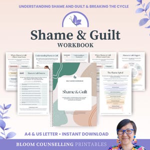 Shame and Guilt Workbook, Toxic Shame Spiral, Adult and Teen Therapy Guide, Self Blame Personal Growth, CBT Worksheets (Digital Download)