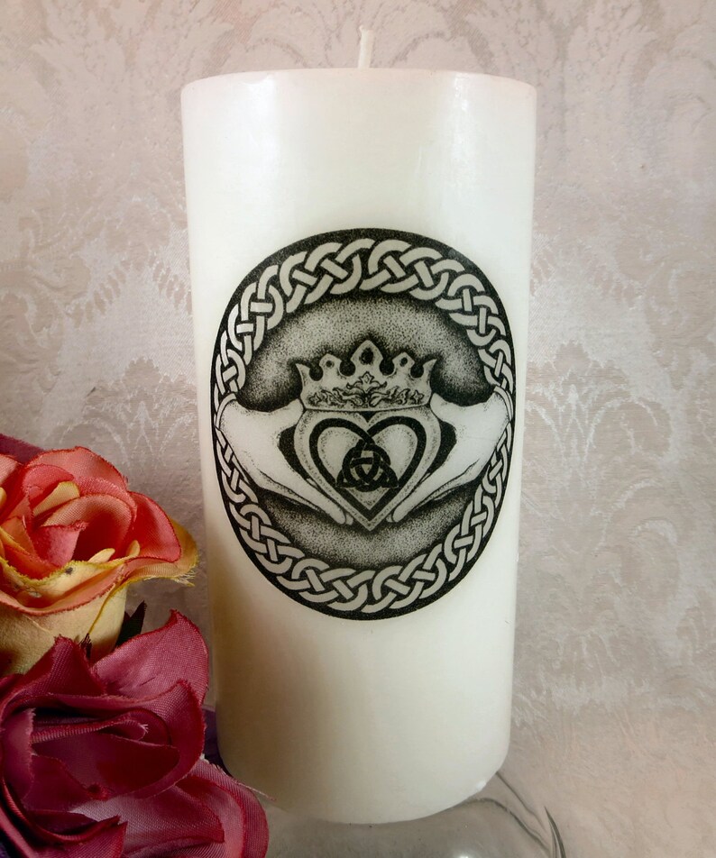 Claddagh Unity Candle / Celtic Pillar Candle / Medieval Etsy