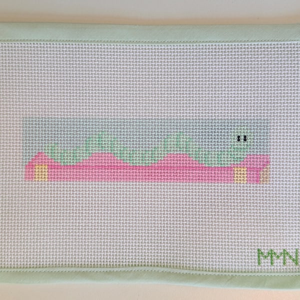 Bookworm Bookmark - Hand-painted Needlepoint Canvas