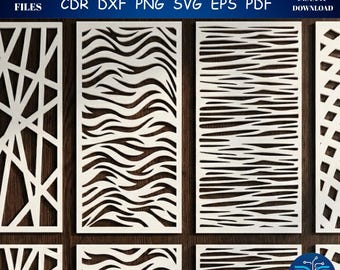 Decorative Panel SVG Bundle, Laser Cut Wall Art File Geometric Privacy Screen Design, Modern Room Divider Pattern, Glowforge Wood CNC Vector