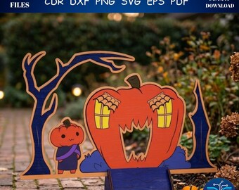 Halloween Fairy Door Laser Cut File, Spooky Garden Decor, SVG DXF (Digital Download)