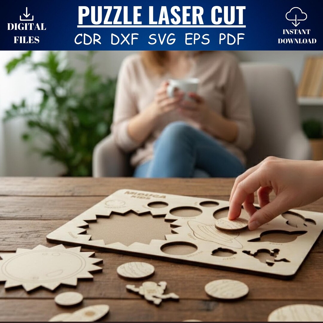 Educational Wooden Puzzle Svg Bundle for Laser Cut, Toddler Montessori ...