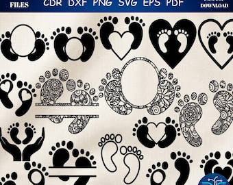 Baby Feet Money Holder SVG, Laser Cut Files, Baby Shower Gift (Digital Download)