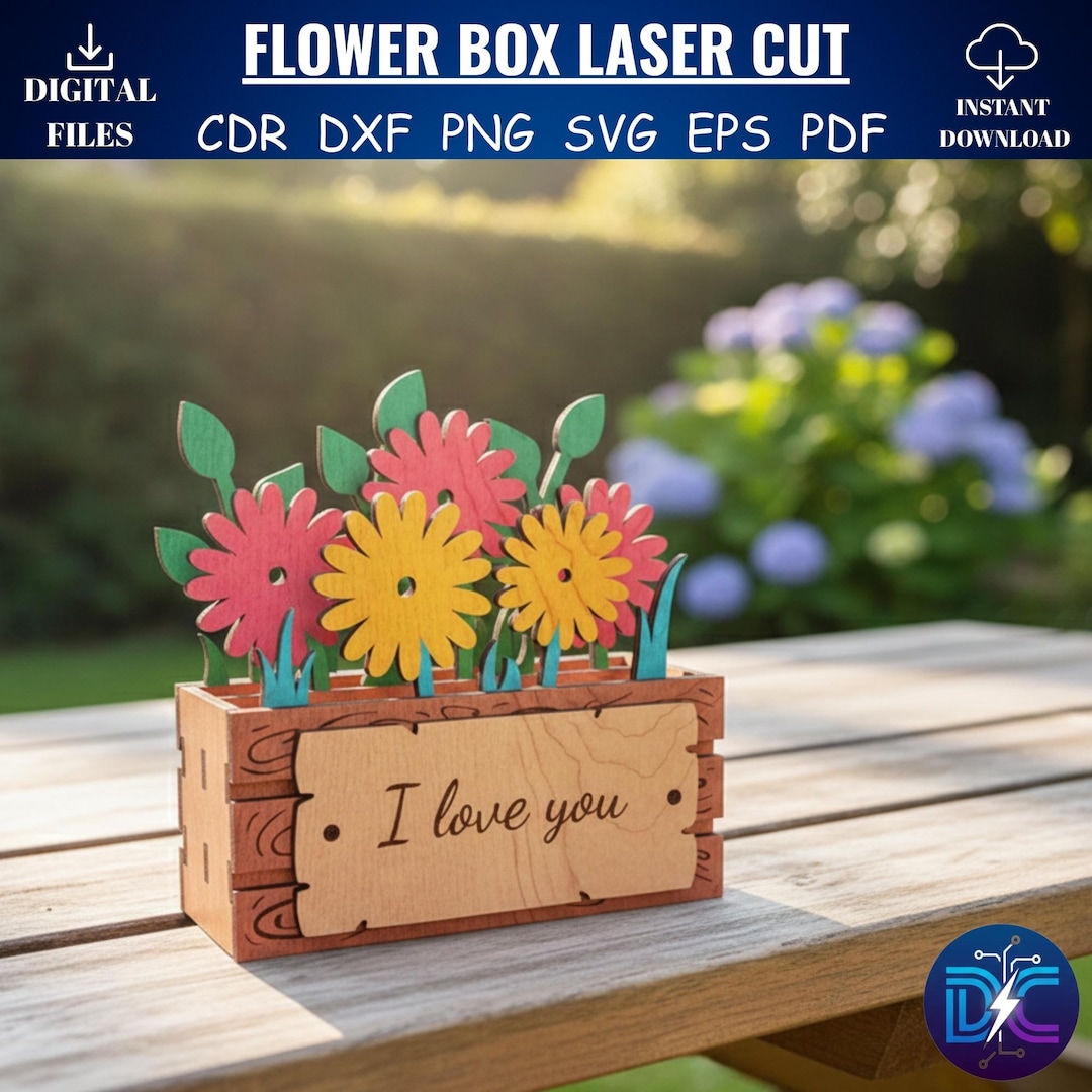 3D Flower Box SVG Bundle, Laser Cut Files for Glowforge, Mother’s Day ...