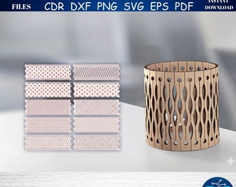 Living Hinge Bracelet Laser Cut Files | Wood Bangle SVG DXF (Digital Download)