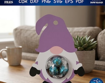 Gnome Candy Dome Holder SVG, 3D Layered Treat Box, Party Favor File (Digital Download)