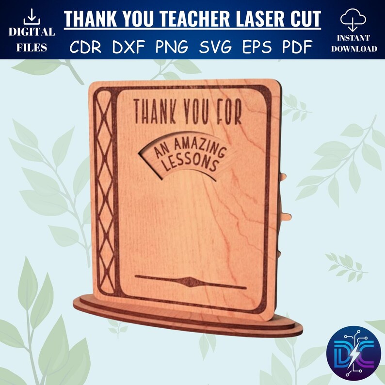 Laser Cut Teacher Gift SVG Bundle | Thank You Desk Decor (digital ...